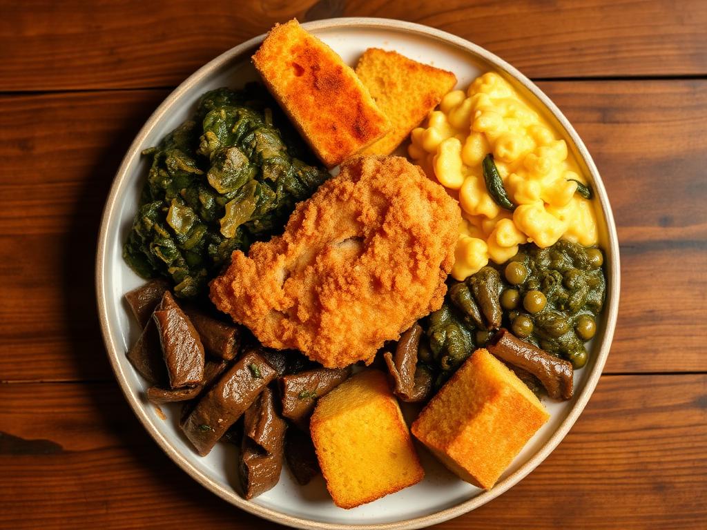 Rice, beans & canned greens